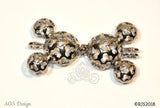 Mickey Mouse Hidden Mickey Necklace Scrollwork Pendant Silver Locket Charm Holds Pearls Beads Gem