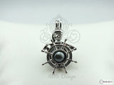 Pirate Skeleton Pearl Cage Necklace Skeleton Pirate Ships Wheel Ghost Pirate Ship Ocean Silver Plated Locket Pirates of the Caribbean