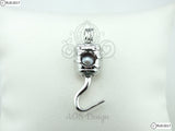 Pirate Hook Pearl Cage Necklace Peter Pan Pirate Hook Captain Ship Sailing Silver Plated Locket Charm Necklace Captain Hook Costume