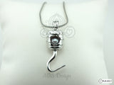 Pirate Hook Pearl Cage Necklace Peter Pan Pirate Hook Captain Ship Sailing Silver Plated Locket Charm Necklace Captain Hook Costume