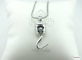 Pirate Hook Pearl Cage Necklace Peter Pan Pirate Hook Captain Ship Sailing Silver Plated Locket Charm Necklace Captain Hook Costume