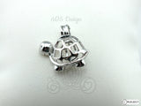 Happy Cute Turtle Pearl Cage Necklace Animal Bead Cage Locket Charm
