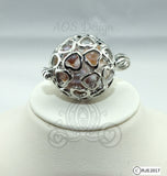 Heart Ball Large Pearl Cage Necklace Charm Silver Plated Circle Bell Charm Locket Holds Pearls Beads Multiple Pearl Holder Gft for Her