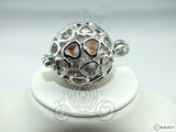Heart Ball Large Pearl Cage Necklace Charm Silver Plated Circle Bell Charm Locket Holds Pearls Beads Multiple Pearl Holder Gft for Her