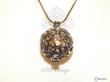 Heart Ball Large Pearl Cage Necklace Charm Silver Plated Circle Bell Charm Locket Holds Pearls Beads Multiple Pearl Holder Gft for Her