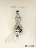 Crystal Infinity Pearl Cage Silver Plated Locket Symbol Necklace Crystal Accents