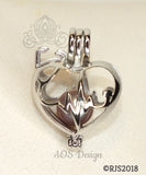 Heartbeat Stethoscope 925 Silver Pearl Cage Necklace Nurse Doctor Medical Professional Locket Charm