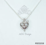 Heartbeat Stethoscope 925 Silver Pearl Cage Necklace Nurse Doctor Medical Professional Locket Charm