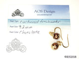 Chocolate Pearl Earrings Macaroon Jewelry Gift Box Gold Plated Fish Wire Hoop Earrings