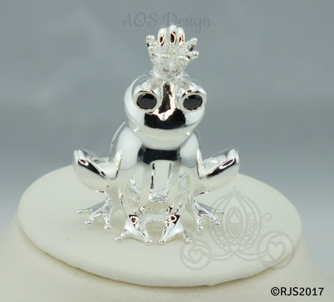 Frog Prince Pearl Cage Necklace Princess Silver Plated Locket Charm Crystals Accents
