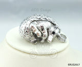 Hedgehog Pearl Cage Necklace Baby Pet Cute Animal Silver Plated Locket Charm