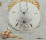 Starfish Pearl Cage Necklace Silver Plated Starfish with Crystals Locket Charm Holds Beads Pearls Gems Swarovski Crystal Elements