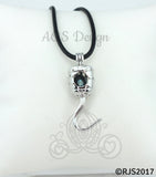 Pirate Hook Pearl Cage Necklace on Black Cord Peter Pan Pirate Hook Captain Ship Sailing Silver Plated Locket Charm Necklace Captain Hook Costume