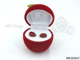 Snow White Disney Princess Snow White Red Apple Sterling Silver Earrings with GIFT BOX Swarovski Crystal Descendants