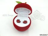 Snow White Disney Princess Snow White Red Apple Sterling Silver Earrings with GIFT BOX Swarovski Crystal Descendants