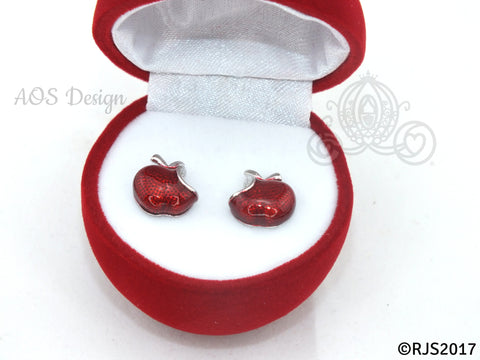 Snow White Disney Princess Snow White Red Apple Sterling Silver Earrings with GIFT BOX Swarovski Crystal Descendants