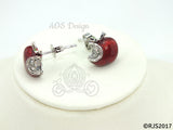 Snow White Disney Princess Snow White Red Apple Sterling Silver Earrings with GIFT BOX Swarovski Crystal Descendants