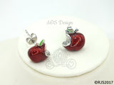 Snow White Disney Princess Snow White Red Apple Sterling Silver Earrings with GIFT BOX Swarovski Crystal Descendants