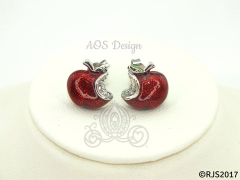 Snow White Disney Princess Snow White Red Apple Sterling Silver Earrings Swarovski Crystal Descendants