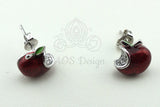 Snow White Disney Princess Snow White Red Apple Sterling Silver Earrings Swarovski Crystal Descendants