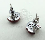 Snow White Disney Princess Snow White Red Apple Sterling Silver Earrings Swarovski Crystal Descendants