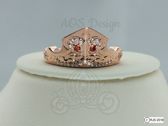 Aurora Sleeping Beauty Ring Rose Gold Tiara Princess Disney Crown