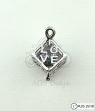 Love Peace Box Pick A Pearl Cage 925 Sterling Silver Symbol Charm Love Heart