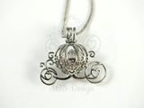 Cinderella Carriage Pearl Cage Silver Plated Charm Necklace Princess Cinderella Pick A Pearl or Wish Pearl Epcot Pumpkin Locket