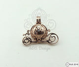 Cinderella Carriage Pearl Cage 18kt Rose Gold Plated 925 Sterling Silver Charm Necklace Pick A Pearl or Wish Pearl Epcot Holds Akoya Pearl