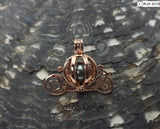 Cinderella Carriage Pearl Cage 18kt Rose Gold Plated 925 Sterling Silver Charm Necklace Pick A Pearl or Wish Pearl Epcot Holds Akoya Pearl