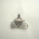 Cinderella Carriage Pearl Cage Silver Plated Charm Necklace Princess Cinderella Pick A Pearl or Wish Pearl Epcot Pumpkin Locket
