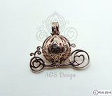 Cinderella Carriage Pearl Cage 18kt Rose Gold Plated 925 Sterling Silver Charm Necklace Pick A Pearl or Wish Pearl Epcot Holds Akoya Pearl