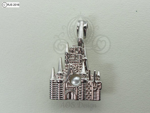 Castle Pick A Pearl Cage Necklace 925 Sterling Silver Cage Silver Necklace Princess Queen Kingdom Cinderella Charm Pendant