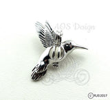 Hummingbird Pearl Cage Necklace Sterling Silver 925 Hummingbird Bird Flying Locket Charm Holds Beads