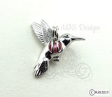 Hummingbird Pearl Cage Necklace Sterling Silver 925 Hummingbird Bird Flying Locket Charm Holds Beads