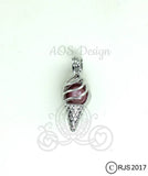 Ice Cream Cone Pearl Cage Silver Ice Cream Cone Charm Holds Pearl Bead Gem Silver Locket