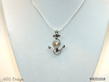Anchor Pick A Pearl Cage 925 Sterling Silver Necklace Boat Ship Anchor Beach Ocean Charm Nautical