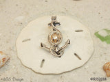 Anchor Pick A Pearl Cage 925 Sterling Silver Necklace Boat Ship Anchor Beach Ocean Charm Nautical