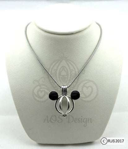Mouse Pearl Cage Pick A Pearl or Wish Pearl Epcot  Mickey Head Pearl Cage Necklace Charm Locket