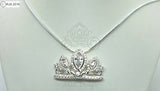 Rapunzel Tangled Pendant Necklace Disney Princess 925 Silver Tiara Crown Charm