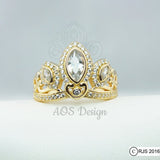 Rapunzel Ring 18k Gold Plated 925 Silver Tiara Princess Ring Rapunzel Tangled Crown Crystals