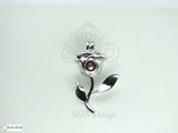 Rose Pearl Cage Rose Stem Charm Holds Pearl Bead Gem Beauty Belle Silver Locket