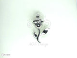 Rose Charm Pick Pearl Cage 925 Sterling Silver Necklace Pendant Beauty Beast Rose Flower