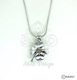 Four Leaf Clover Pearl Cage Silver Plated Locket Lucky Charm Locket Pearl Bead Gem Pearl Cage Necklace