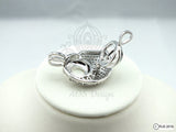 Nautilus Shell Pick A Pearl Cage Silver Necklace Mermaid Beach Treasure Crystal Accents Pearl Cage Necklace