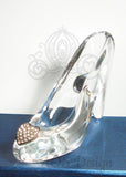 Cinderella Glass Slipper .925 Silver Heart Buckle with Crystals Engagement Wedding Birthday Gift Princess