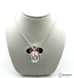 Mouse with Bow 925 Sterling Silver Mouse Head Pearl Cage Charm Necklace Pick A Pearl or Wish Pearl Epcot