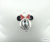 Mouse with Bow 925 Sterling Silver Mouse Head Pearl Cage Charm Necklace Pick A Pearl or Wish Pearl Epcot