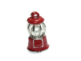 Gumball Machine Pearl Cage Charm Pendant Necklace-Red Enamel Silver Pendant Lock