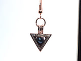 Rose Gold Triangle Pearl Charm Earrings Black Pearls Deathly Hallows Locket AOS